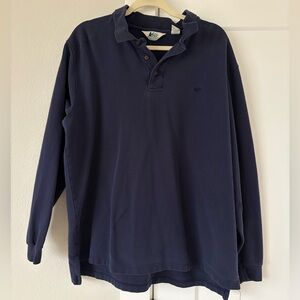 REI Vintage Men's Dark Blue Long Sleeve Polo